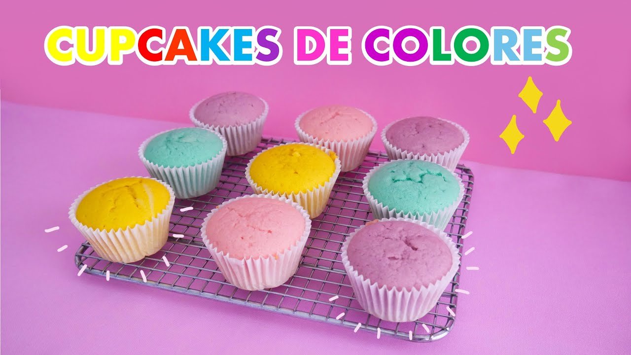 Receta de Cupcakes arcoíris