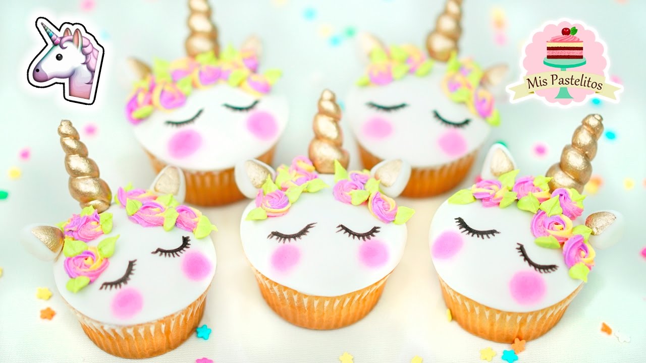Receta de Cupcakes de unicornio con fondant