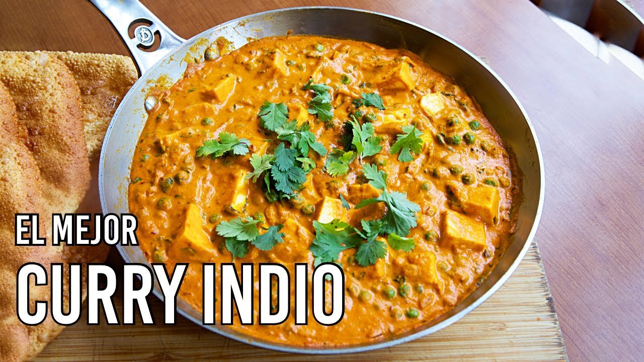 Receta de Curry vegano de guisantes y tomate