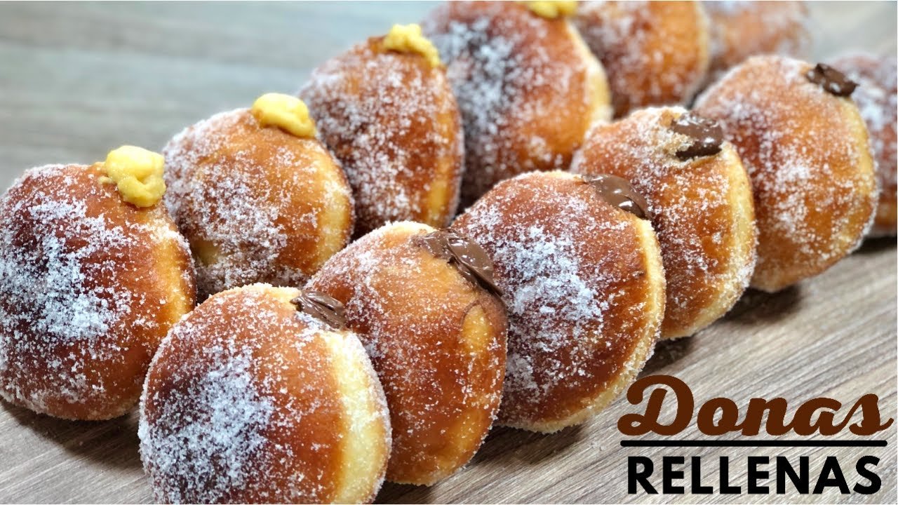 Receta de Donas rellenas de crema pastelera