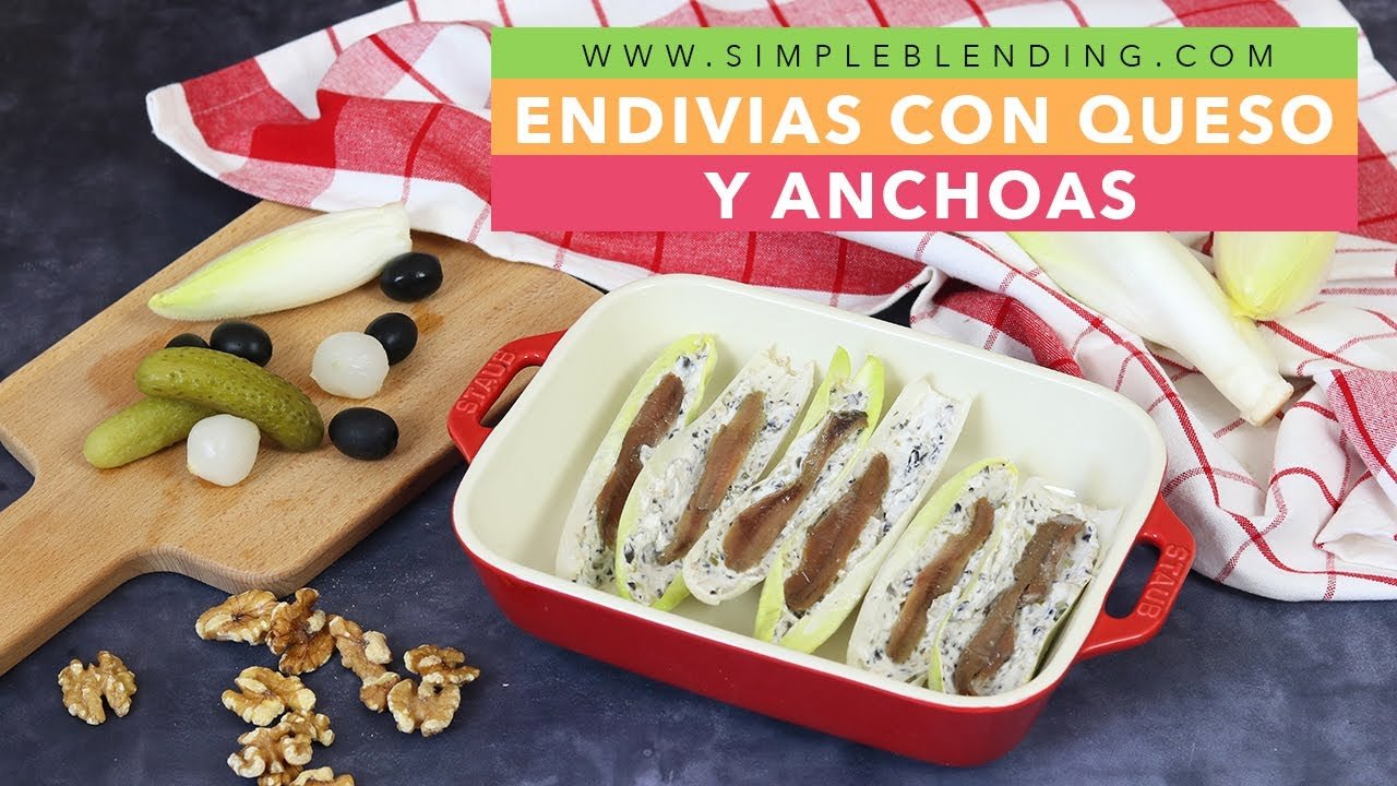 Receta de Endivias con queso y anchoas