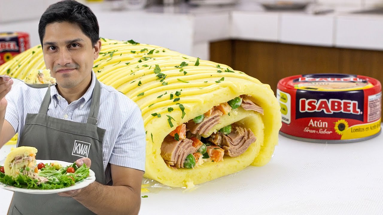 Receta de Enrollado de papa con atún