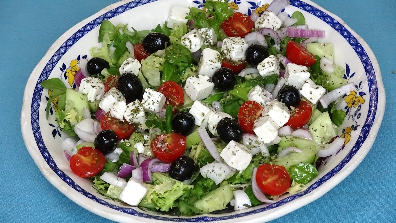 Receta de Ensalada con queso feta y lechuga