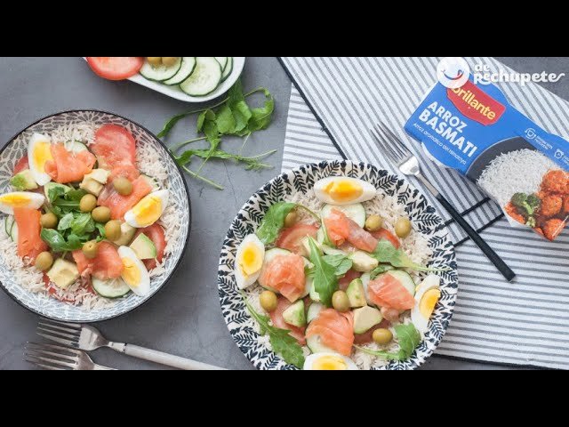 Receta de Ensalada de arroz con salmón y aguacate