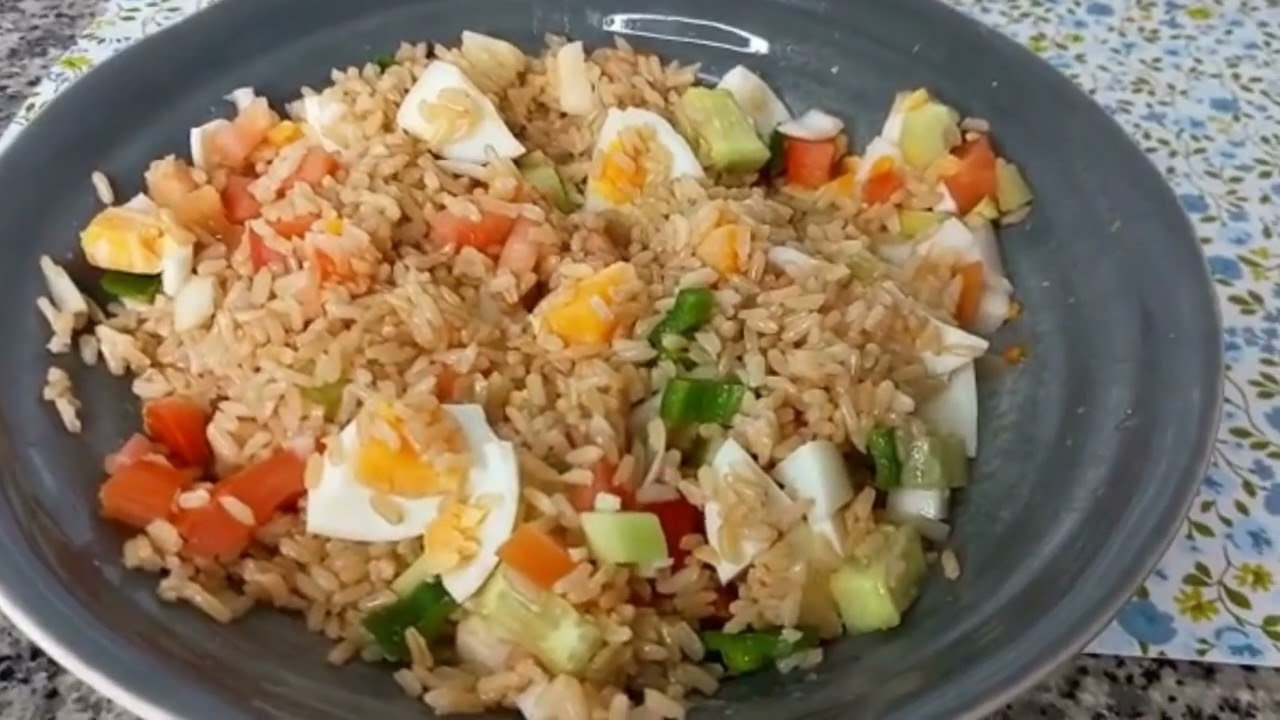 Receta de Ensalada de arroz integral con verduras