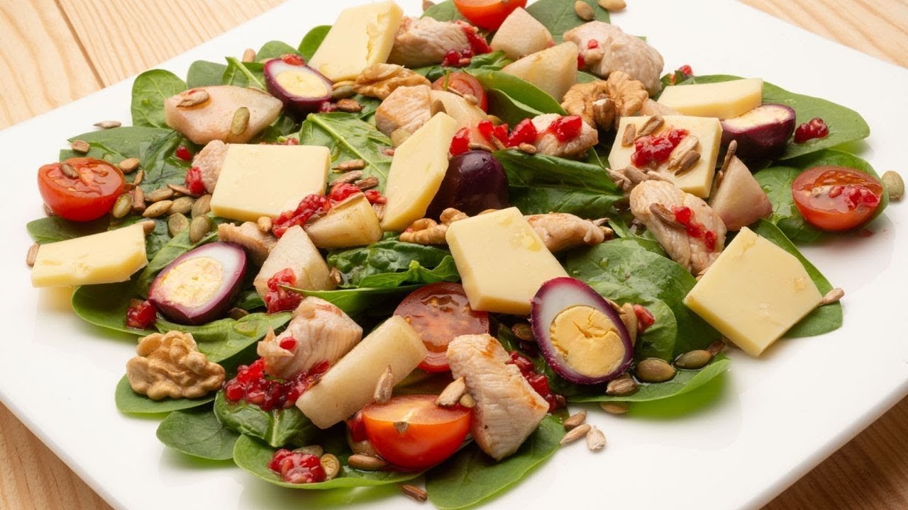 Receta de Ensalada de espinaca y pera
