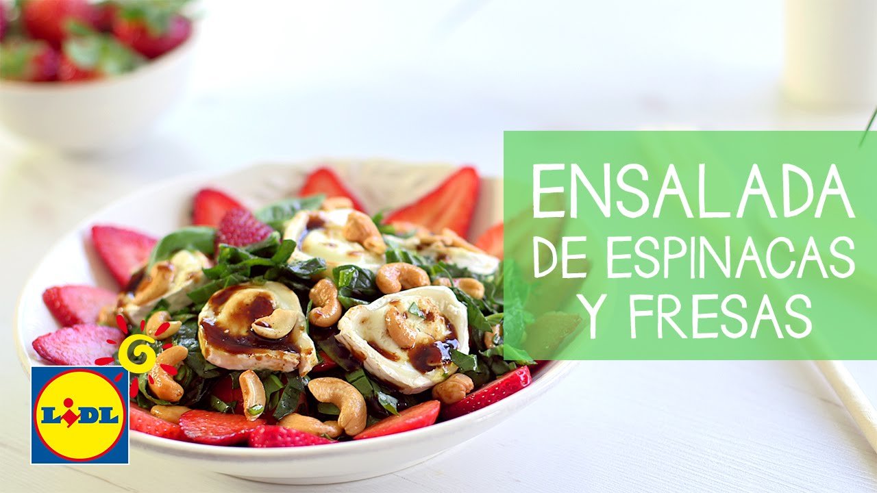 Receta de Ensalada de espinacas con fresas y queso de cabra