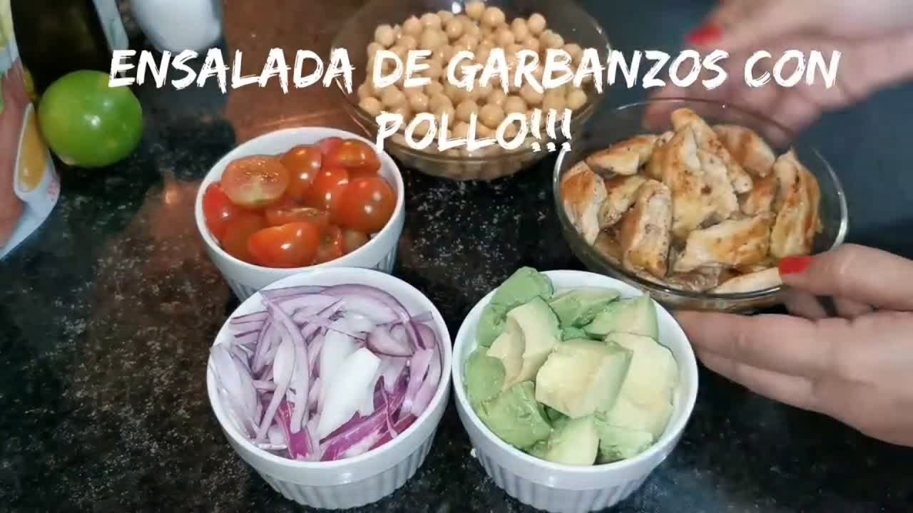 Receta de Ensalada de garbanzos y pollo