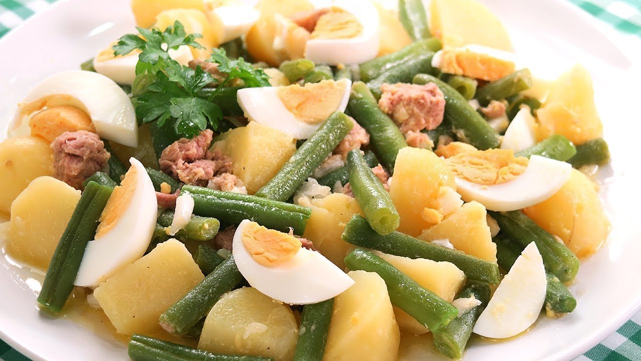 Receta de Ensalada de judías verdes y patatas.
