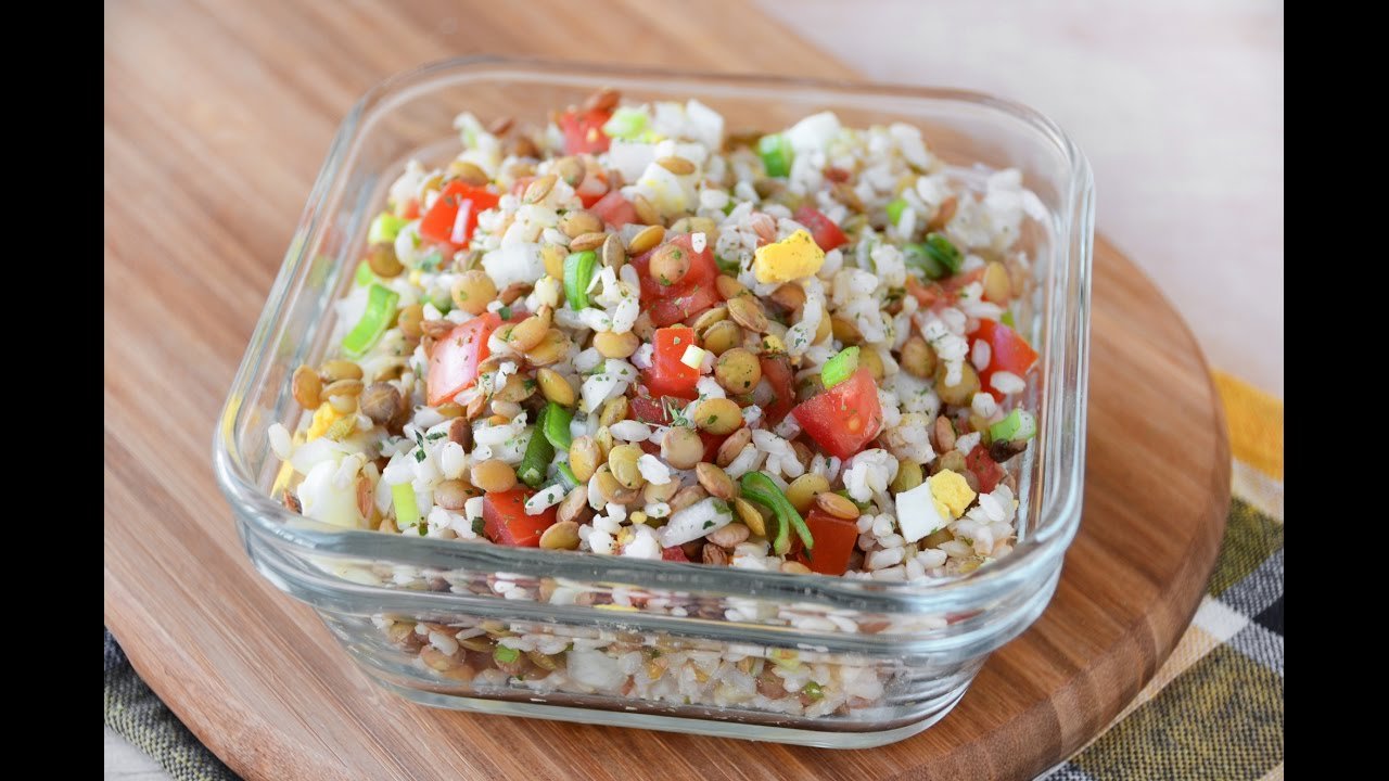Receta de Ensalada de lentejas con arroz y huevo