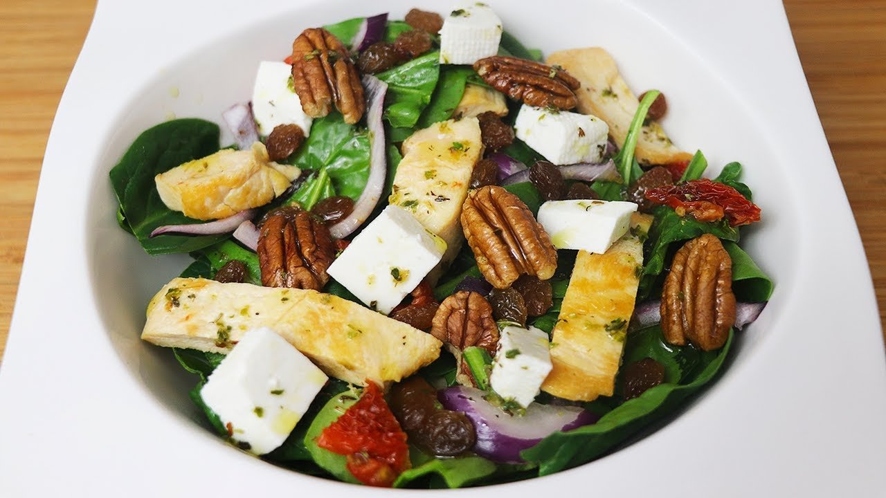 Receta de Ensalada de pollo con espinacas