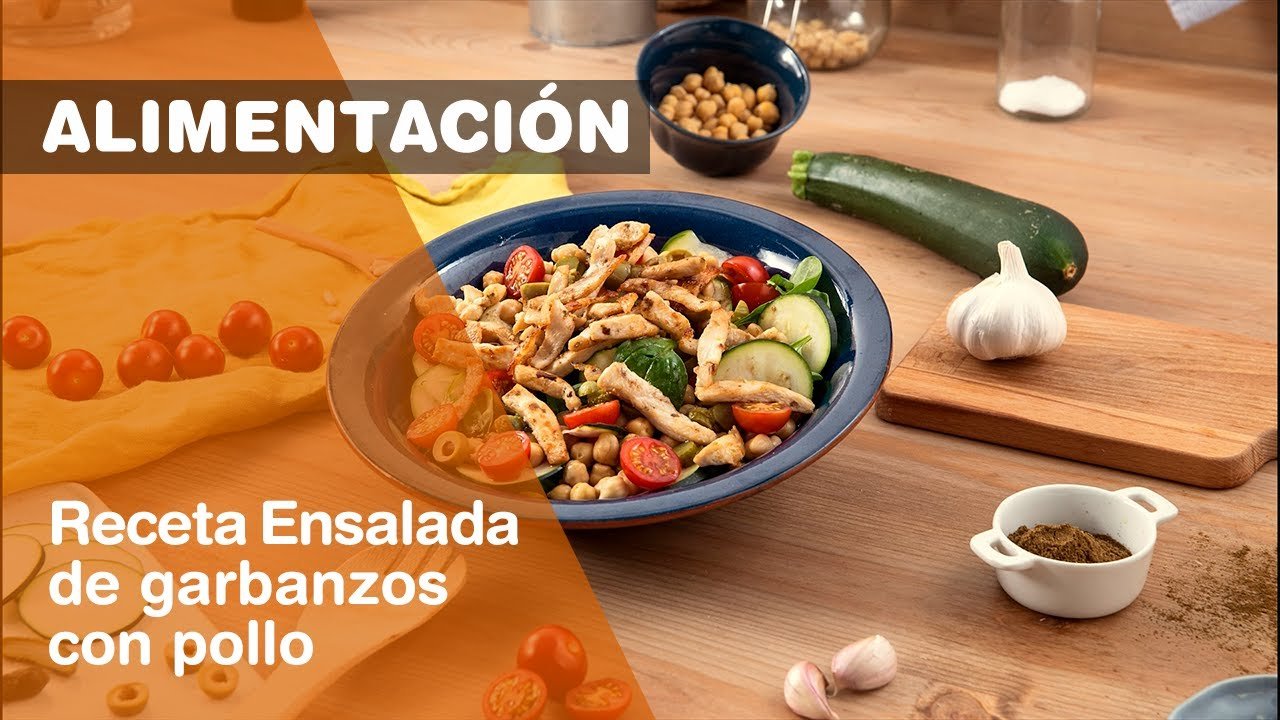 Receta de Ensalada templada de garbanzos con pollo