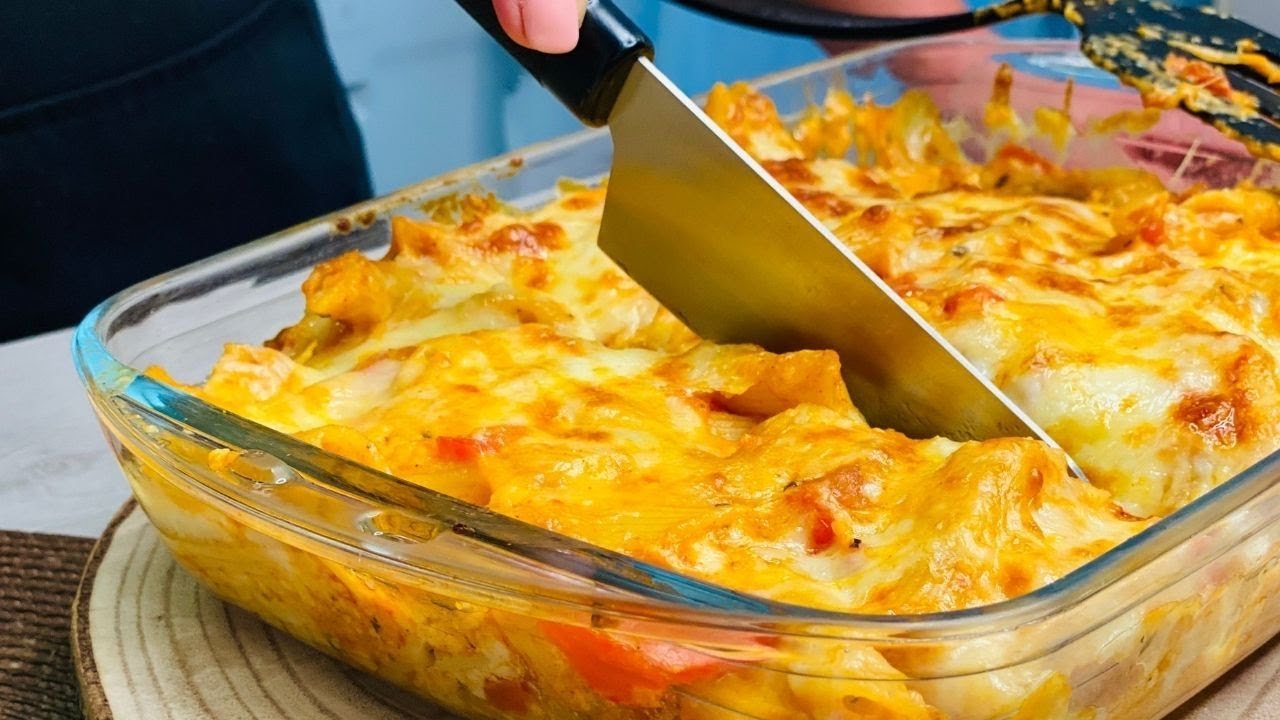 Receta de Espaguetis con pollo al horno