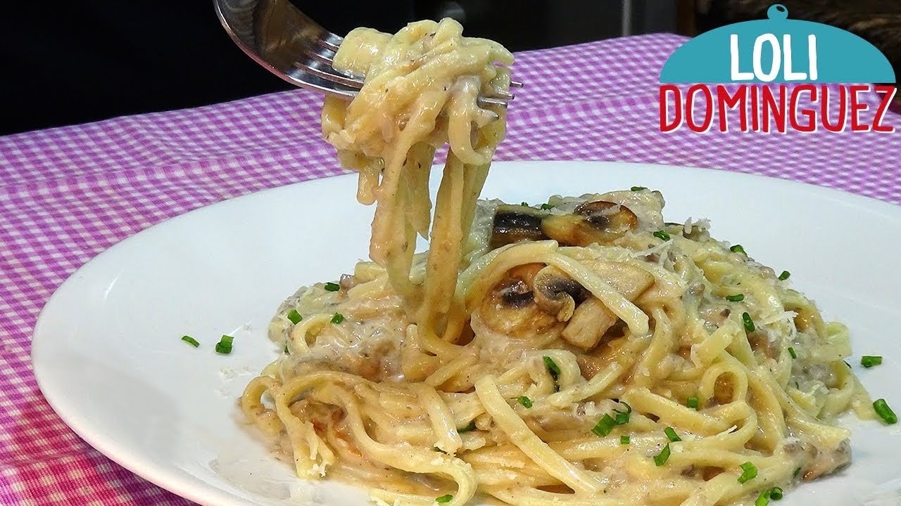 Receta de Espaguetis con salsa de setas