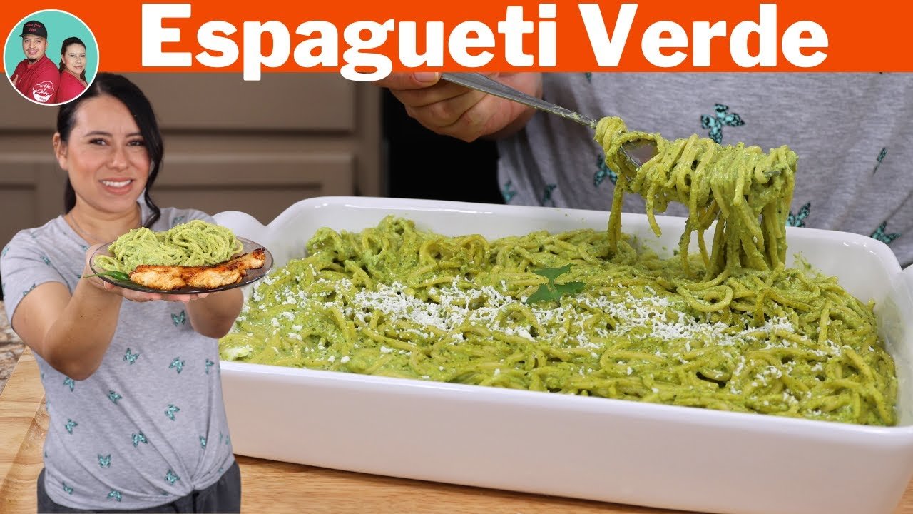 Receta de Espaguetis verde con crema