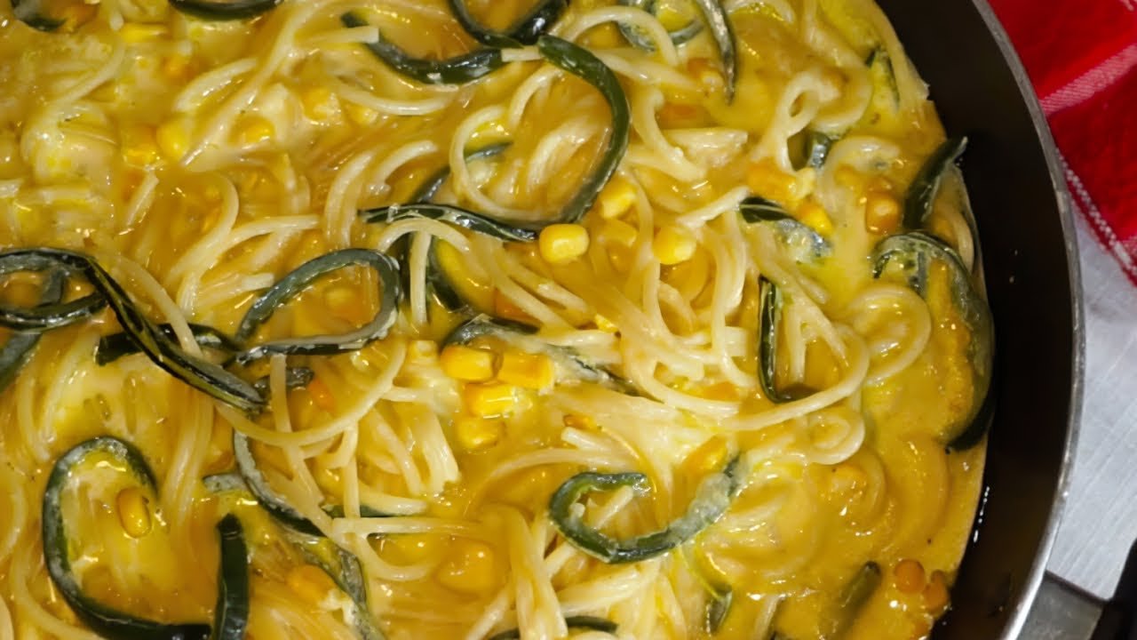 Receta de Espaguetti con rajas