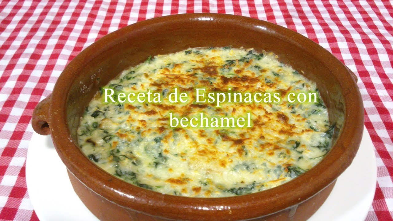 Receta de Espinacas con bechamel y bacon