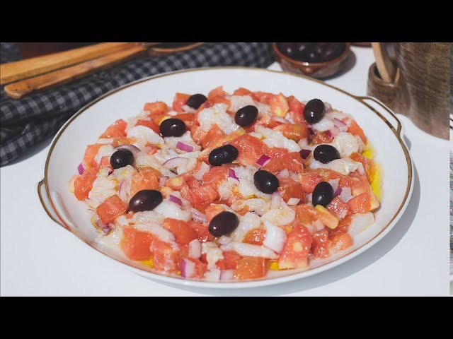 Receta de Esqueixada de bacalao fácil y rápida