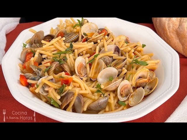 Receta de Fideos con almejas
