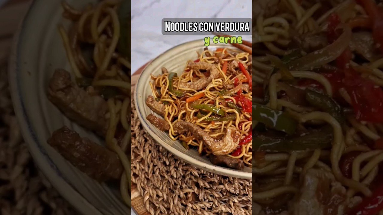 Receta de Fideos japoneses con verduras y atún