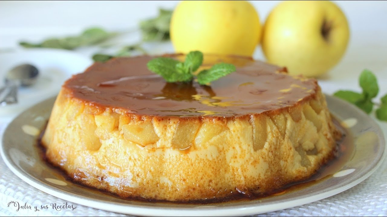 Receta de Flan de manzana sin horno
