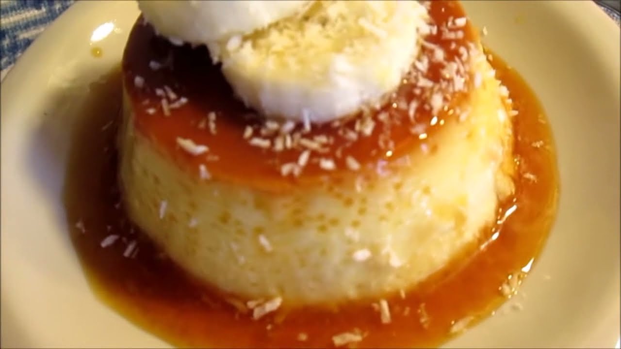 Receta de Flan de plátano y coco