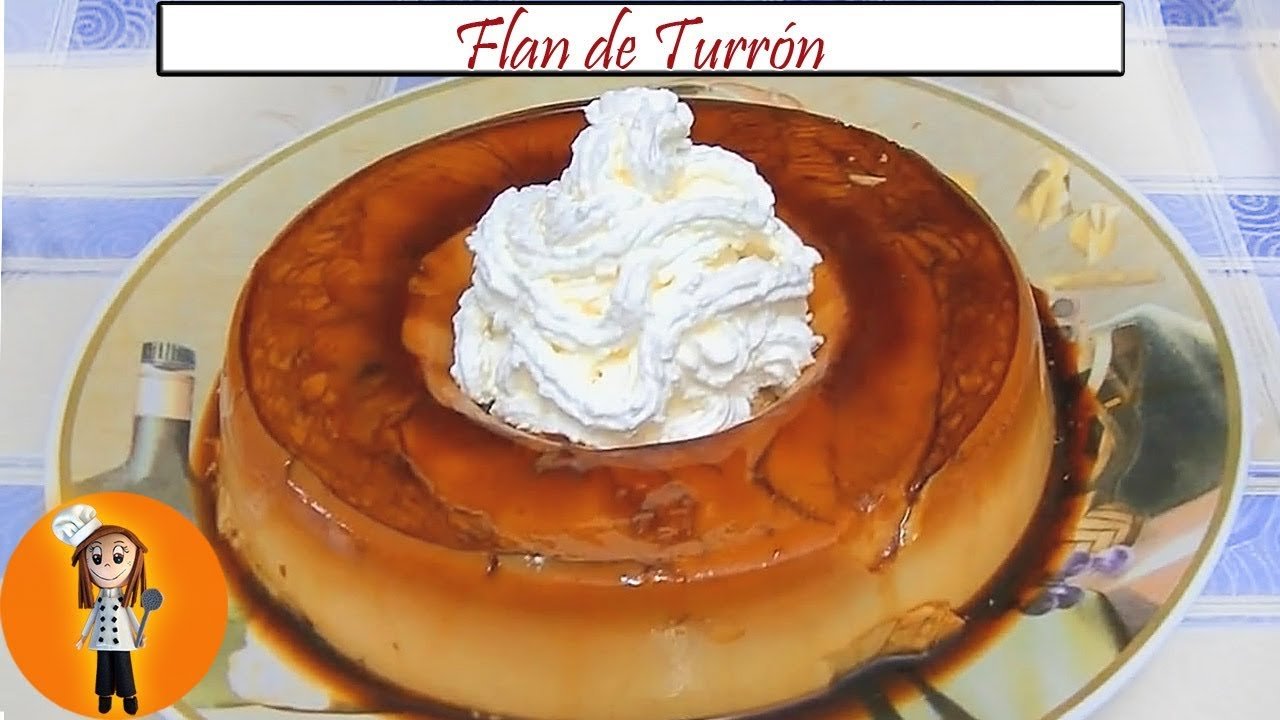 Receta de Flan de turrón con nata