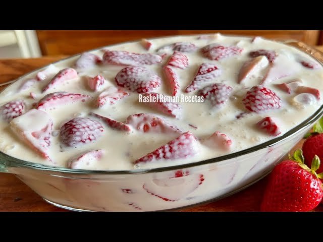Receta de Fresas con crema y leche condensada