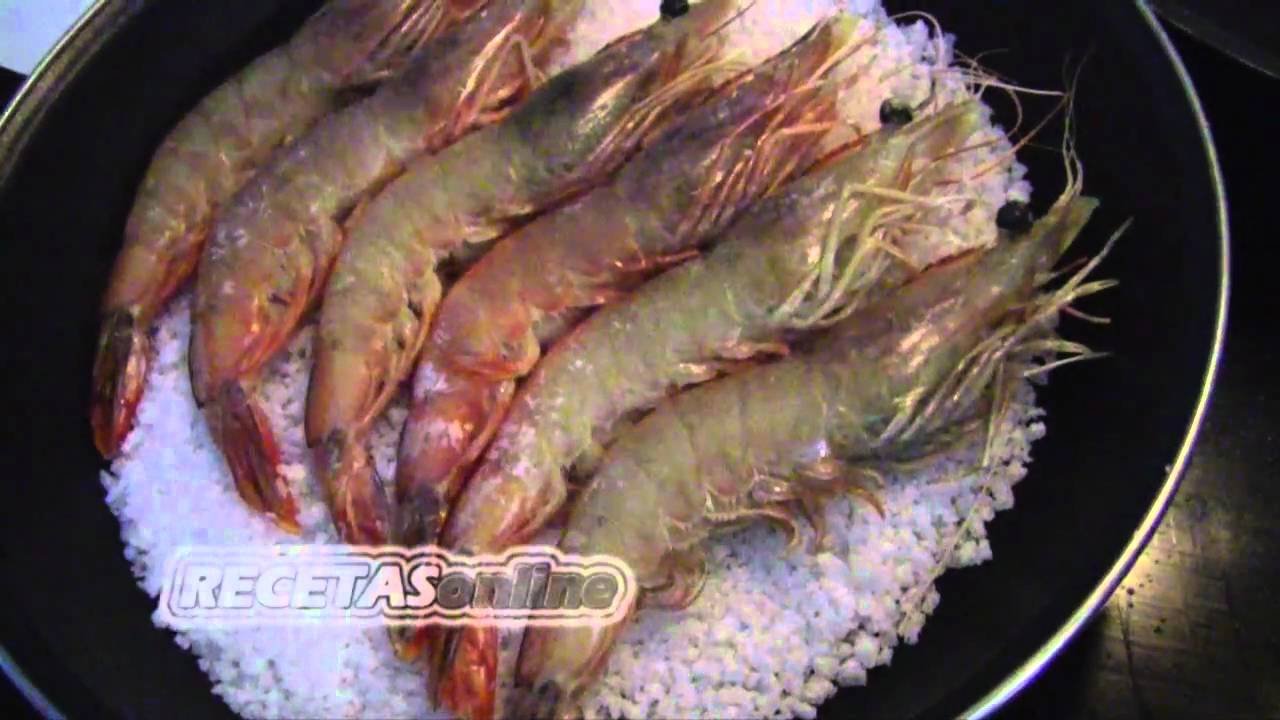 Receta de Gambas a la sal en sartén