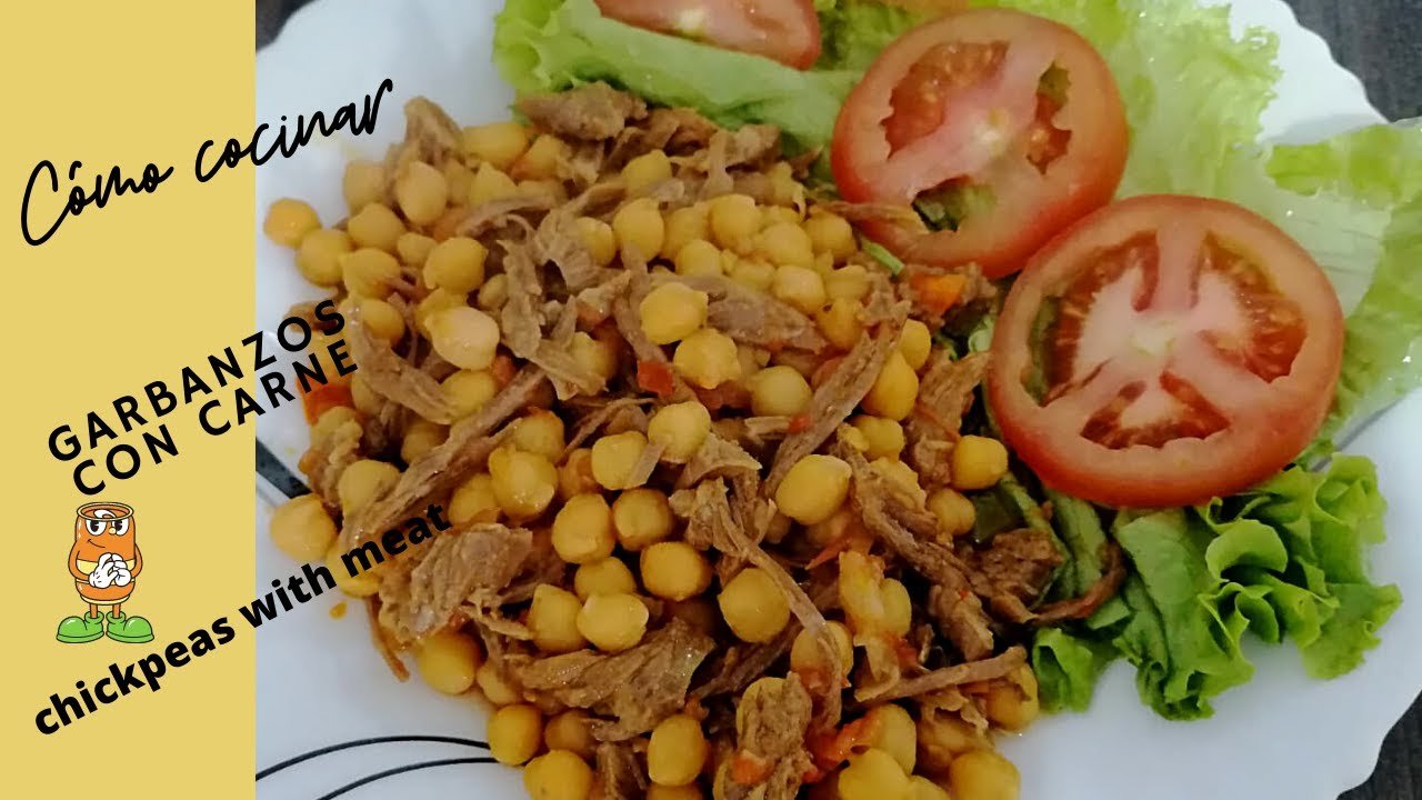 Receta de Garbanzos con carne desmechada