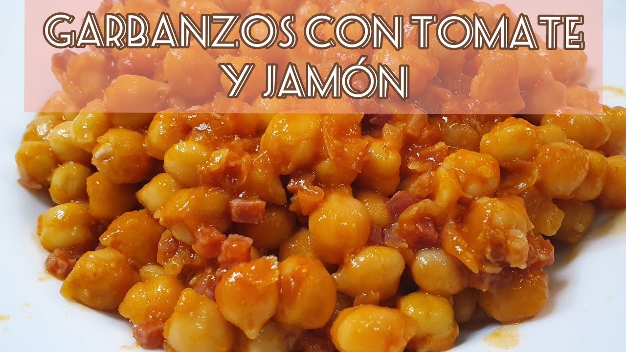 Receta de Garbanzos con tomate y jamon