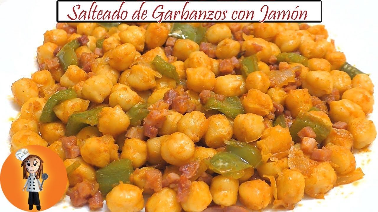 Receta de Garbanzos salteados con jamón