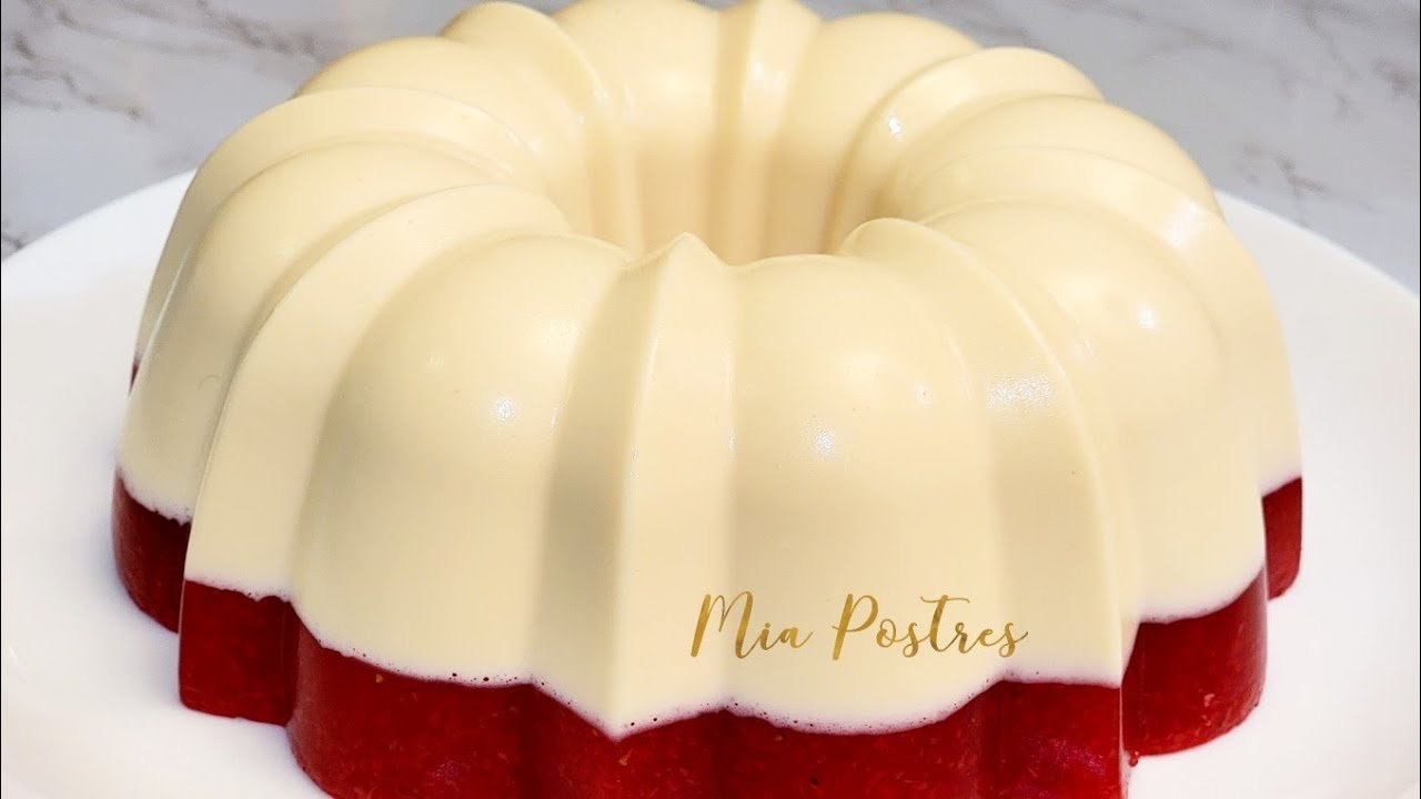 Receta de Gelatina de fresa y queso crema