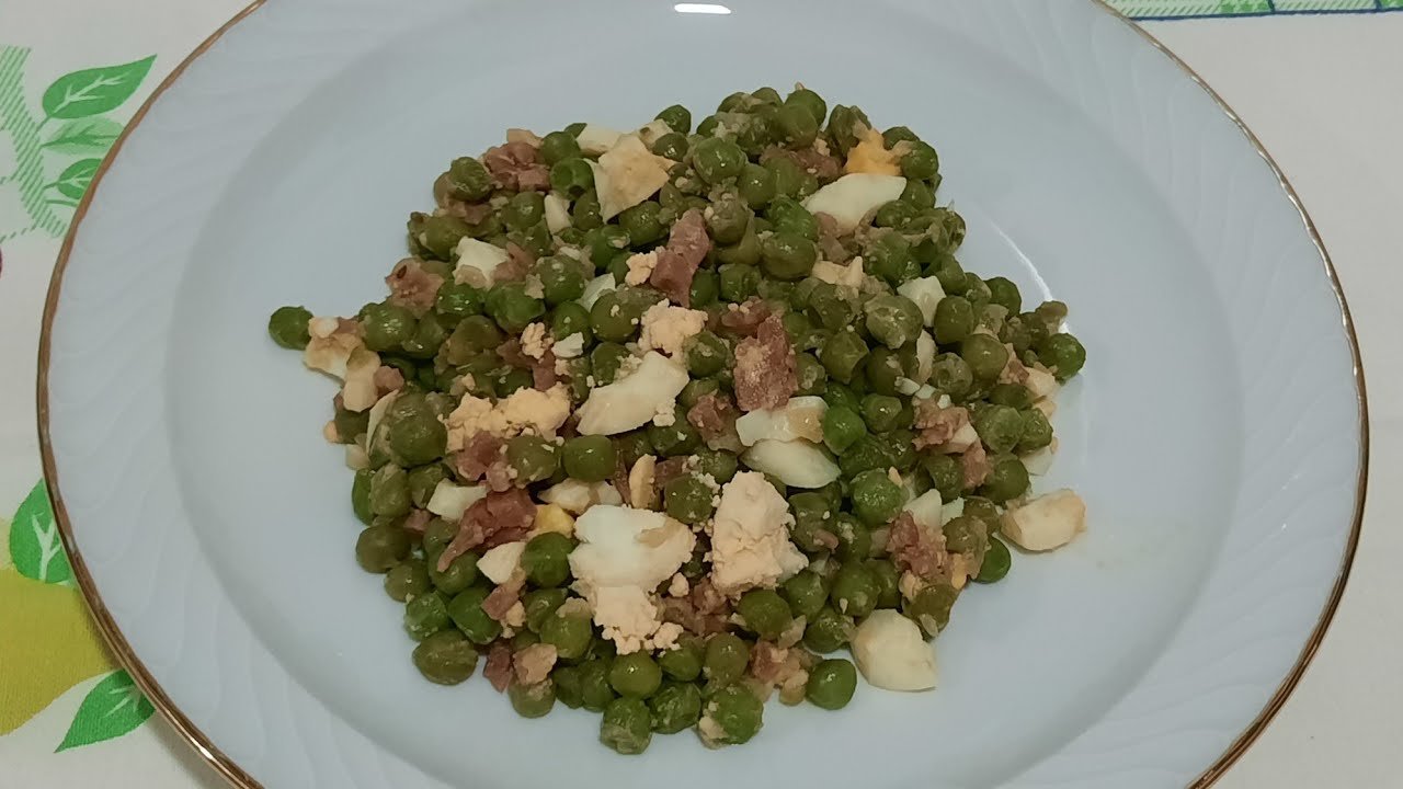 Receta de Guisantes con jamón y huevo duro