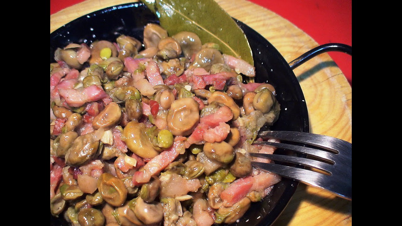 Receta de Habas fritas con bacón