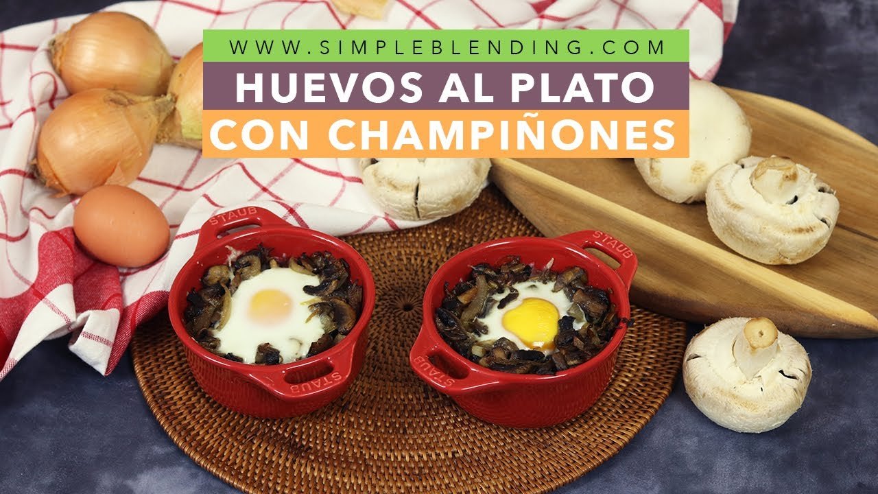 Receta de Huevos al plato con champiñones