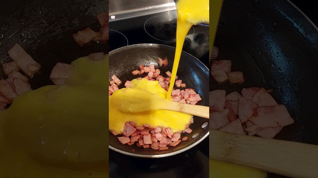 Receta de Huevos con jamón y frijoles