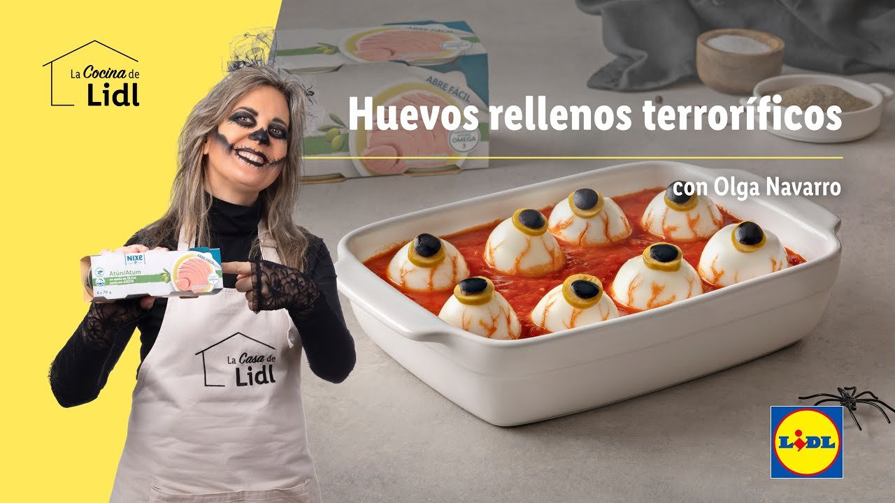 Receta de Huevos rellenos para Halloween
