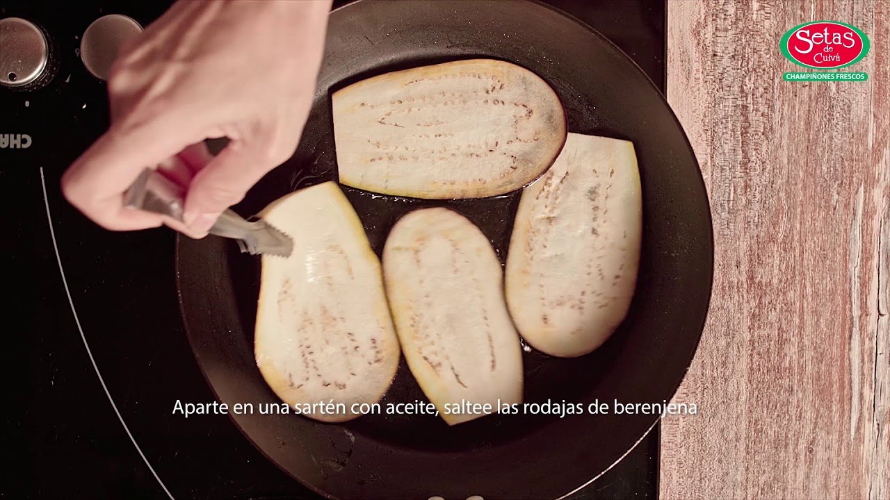 Receta de Lasaña de berenjena y champiñones