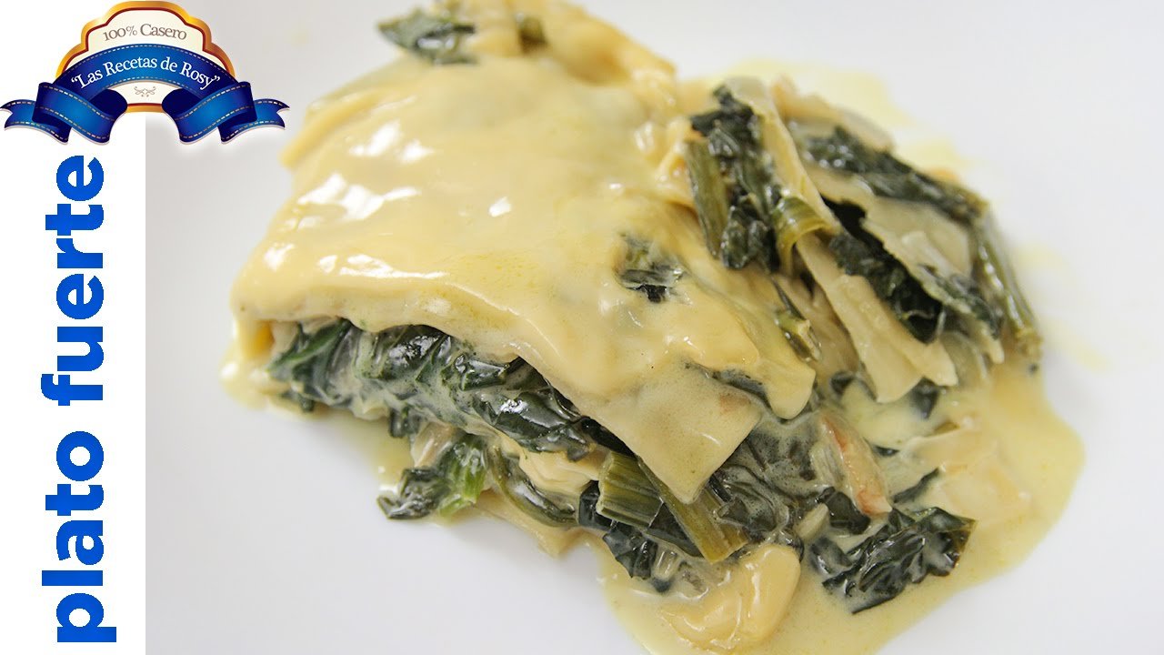 Receta de Lasaña de espinacas