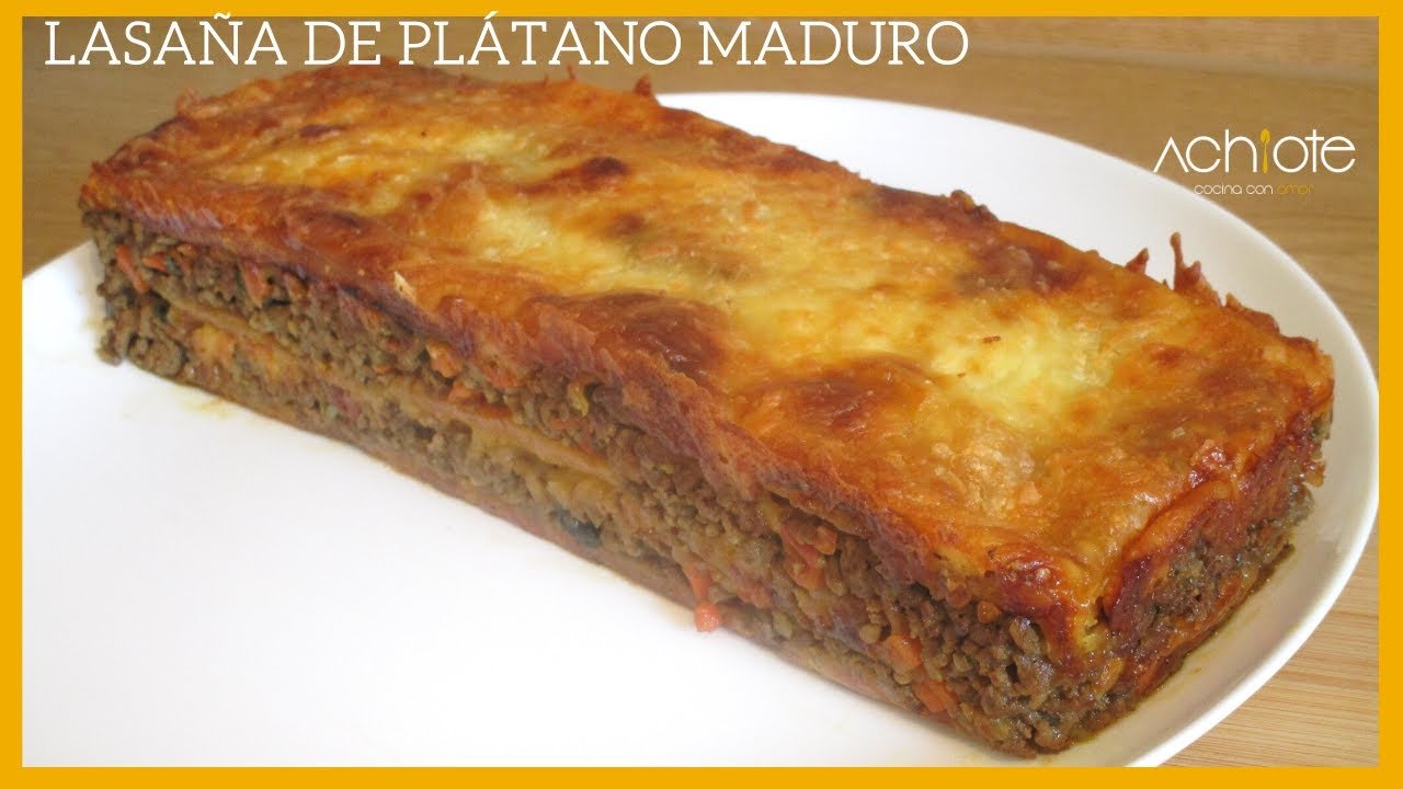 Receta de Lasaña de plátano y carne