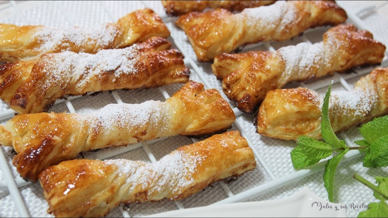 Receta de Lazos de hojaldre con leche condensada