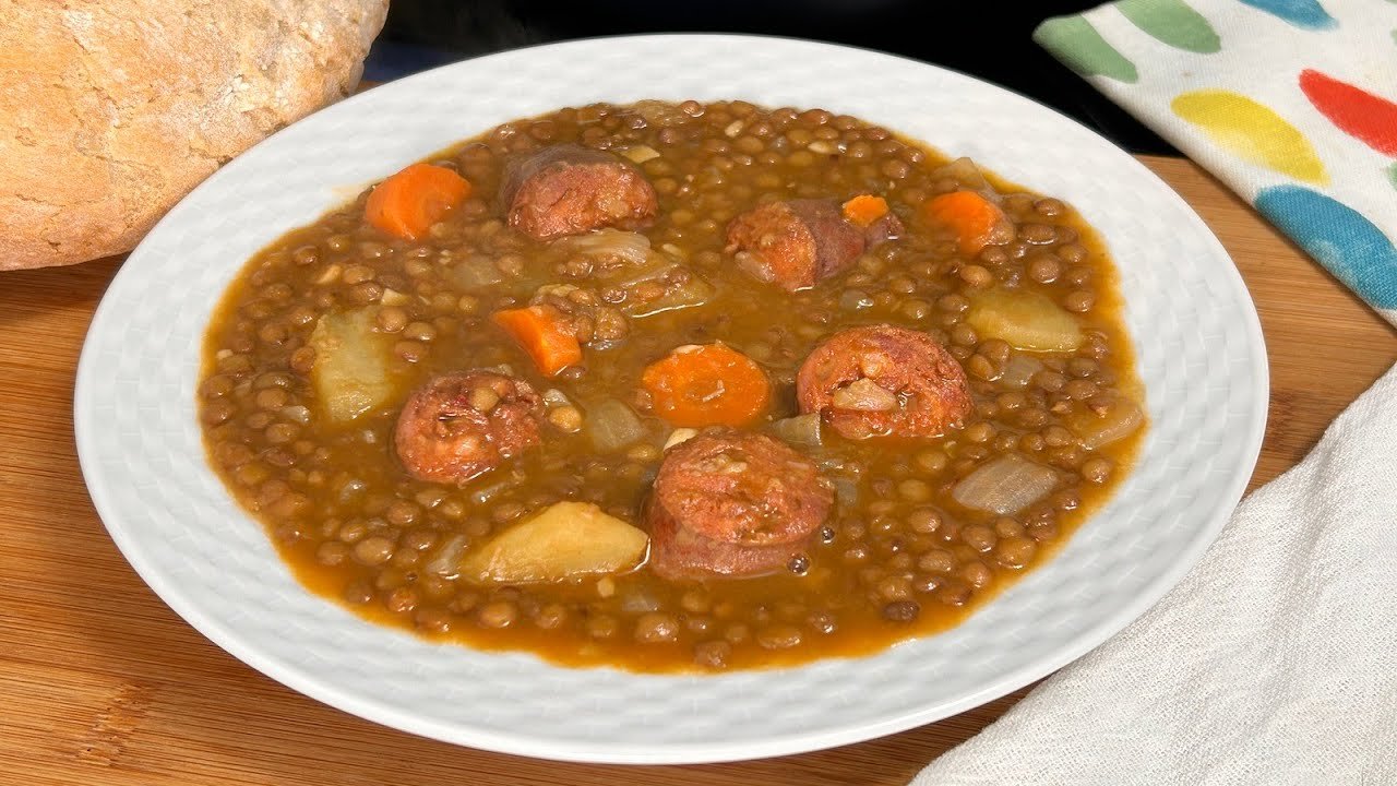 Receta de Lentejas con chorizo sin olla express