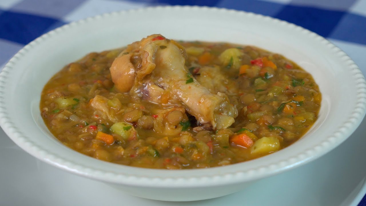 Receta de Lentejas con verduras y pollo