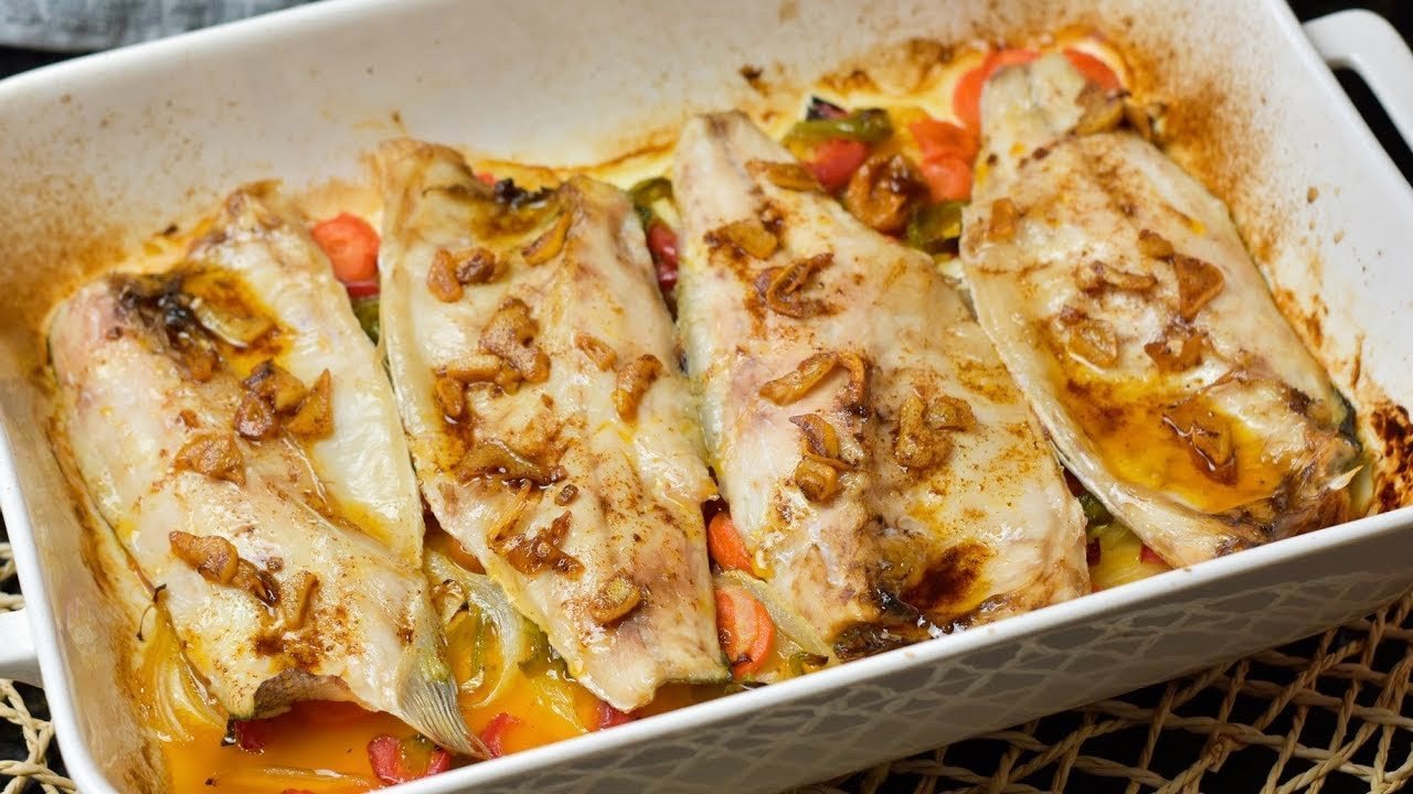 Receta de Lubina al horno con verduras