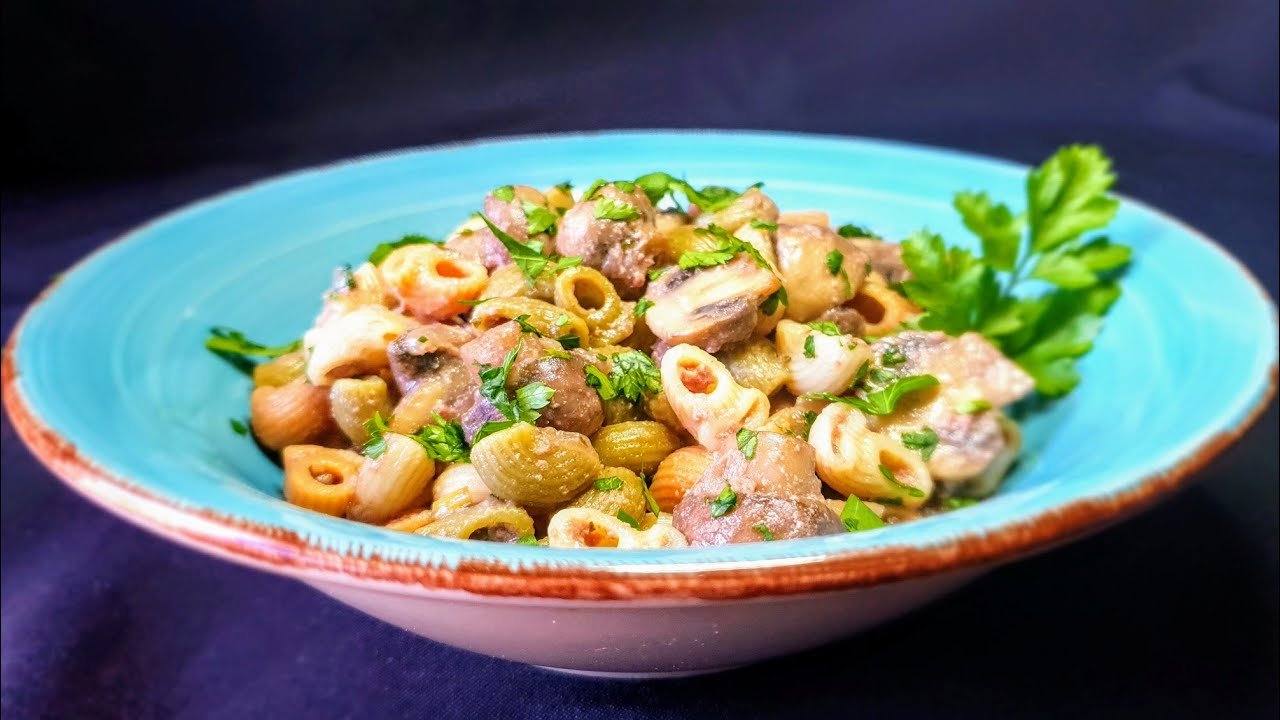 Receta de Macarrones con Pate y Champiñones