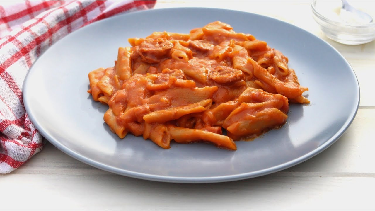 Receta de Macarrones con chorizo y bacon