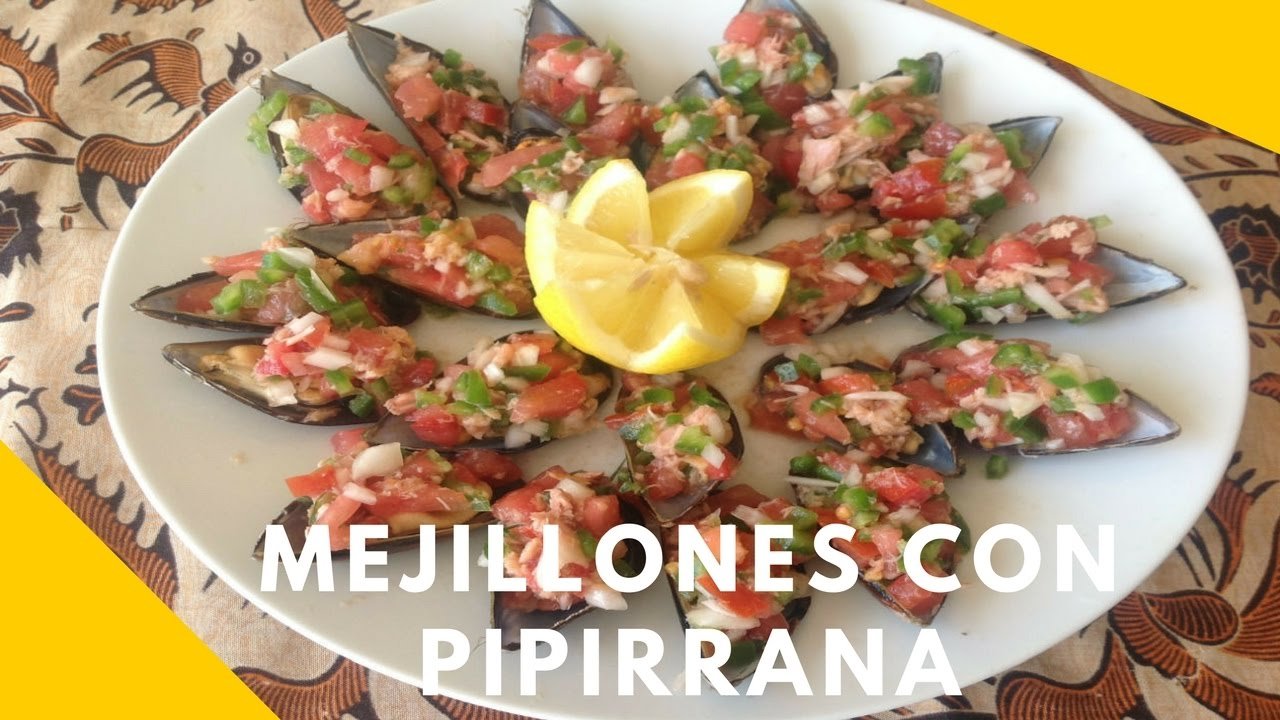 Receta de Mejillones con pipirrana