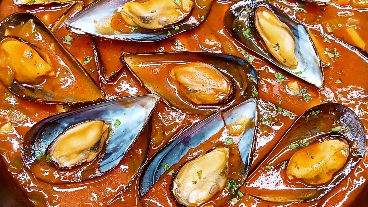 Receta de Mejillones en salsa picante de tomate