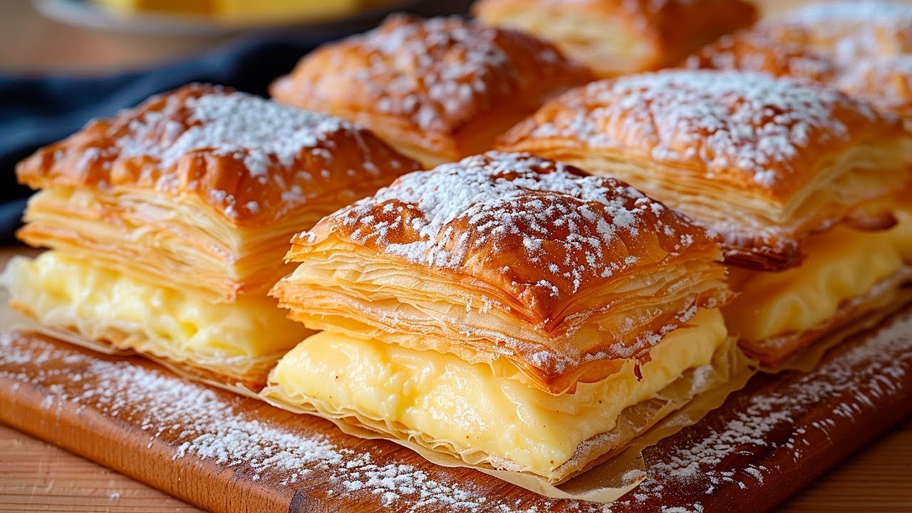 Receta de Miguelitos de crema